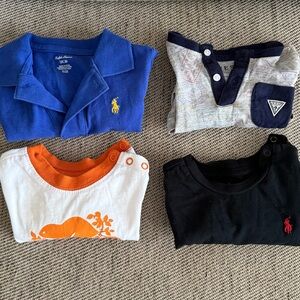 Boys 12M Designer T-Shirt Bundle Ralph Lauren Guess Roots - 4 PCS